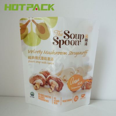 Custom High Quality Wholesale Resealable Zipper Nylon Plastic Soup Pouch