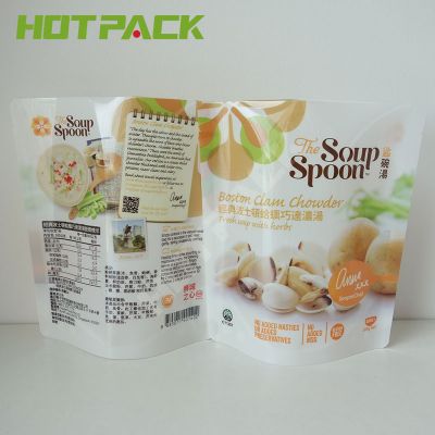 Custom High Quality Food Grade Plastic Nylon Soup Packaging Stand Up Bag With Zipper