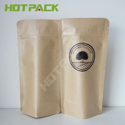 Digital Kraft Paper Plain Bag Fold Up Reuseable Stand Up Ziplock Food Pouch