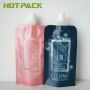 Standing up aluminum foil liquid packaging bag body scrub makeup primer lotion packaging spout pouch