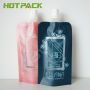 Standing up aluminum foil liquid packaging bag body scrub makeup primer lotion packaging spout pouch