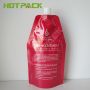 Custom logo printing aluminum foil liquid/lotion packaging bag with spout