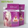 Customized 1000ml aluminum foil packaging bag wash shampoo hair care solution spout pouch