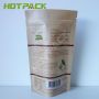 Logo printing kraft paper zipper stand up packaging pouch with clear window for cashew nut