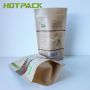Logo printing kraft paper zipper stand up packaging pouch with clear window for cashew nut