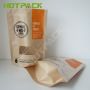 Frosted surface stand up packaging pet food zipper pouch kraft paper bag with clear window