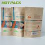Food grade snack use zip lock pouch food brown kraft paper packaging nut stand up mylar bag