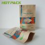 Food grade snack use zip lock pouch food brown kraft paper packaging nut stand up mylar bag