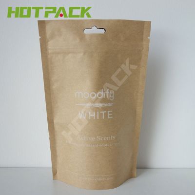 Food Grade Brown Kraft Paper Stand Up Bag Foil Lined Mylar Snack Packaging Bags With Ziplock