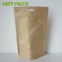 Food Grade Brown Kraft Paper Stand Up Bag Foil Lined Mylar Snack Packaging Bags With Ziplock