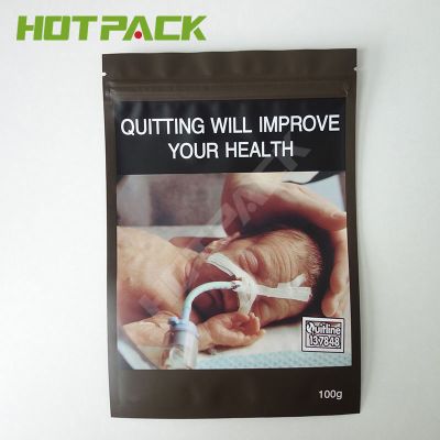 wholesale plastic 100g golden v tobacco leaf packaging pouch