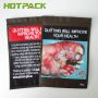 Custom 100g aluminized tobacco pouches with zip lock plastic packaging 3 side seal bag