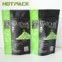 Custom printed logo aluminum foil matcha powder stand up barrier bag with zipper