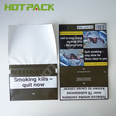 Custom print wholesale packaging bags with zipper hand rolling tobacco pouch 50g 