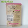 OEM wholesale brown kraft paper stand up pouch packaging nuts bag with euro hole