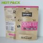 OEM wholesale brown kraft paper stand up pouch packaging nuts bag with euro hole