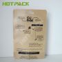 Matte reusable brown kraft paper zip lock edible stand up packing nuts pouch