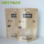 Matte reusable brown kraft paper zip lock edible stand up packing nuts pouch