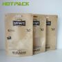 Matte reusable brown kraft paper zip lock edible stand up packing nuts pouch