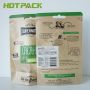 Ready to ship digital print kraft paper zipper stand up pouch bag with window packaging dried food
