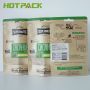 Ready to ship digital print kraft paper zipper stand up pouch bag with window packaging dried food