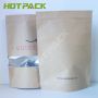 Eco friendly kraft paper packing bag dry fruit cereal foil food package with window