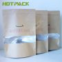 Eco friendly kraft paper packing bag dry fruit cereal foil food package with window