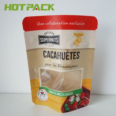 Snack packaging bag with zipper packaging nuts dry fruit with clear window
