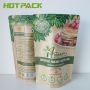 Gravure printing recyclable stand up brown kraft paper bag for harina packaging with zipper