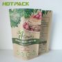 Gravure printing recyclable stand up brown kraft paper bag for harina packaging with zipper