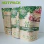 Gravure printing recyclable stand up brown kraft paper bag for harina packaging with zipper