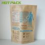 Flat Bottom Clear Window Kraft Paper Packaging Dry Fruit Stand Up Zipper Bag 