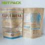 Flat Bottom Clear Window Kraft Paper Packaging Dry Fruit Stand Up Zipper Bag 