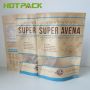Flat Bottom Clear Window Kraft Paper Packaging Dry Fruit Stand Up Zipper Bag 