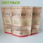 Natural kraft paper frosted window packaging mylar bag recyclable stand up zipper pouch