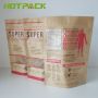 Natural kraft paper frosted window packaging mylar bag recyclable stand up zipper pouch