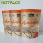 Gravure printing natural brown kraft paper for almond nuts with zipper