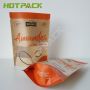 Flexible kraft paper bag with clear window reclosable stand up zipper pouch for nuts