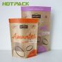 Flexible kraft paper bag with clear window reclosable stand up zipper pouch for nuts