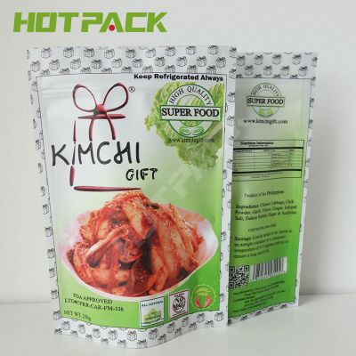 Custom Print With Zipper Plastic Food Grade Kimchi Packaging Stand Up Pouch
