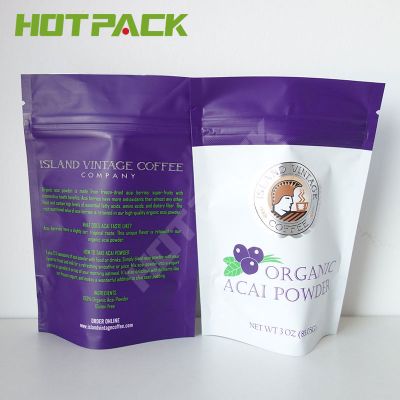 High quality sealed food grade powder packaging plastic matte stand up bag